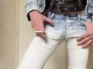 amatör, gay, tight, ensam, jeans