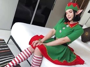 Gift from Christmas Elf - Hot Blowjob and Sex with Cum on Wet Pussy...