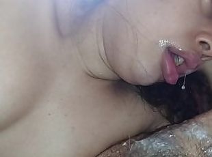 big creampie in a magnificent deep throat, I love being fucked in t...