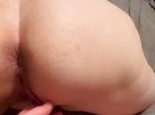 BBW stepmom MILF close up pussy play and fucked from behind with ba...