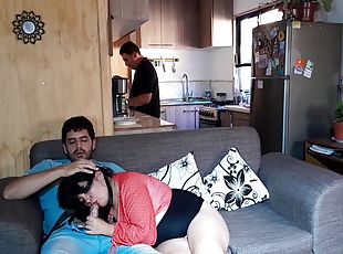 Cuckolding My Husband In The Kitchen While I Fuck His Best Friend -...