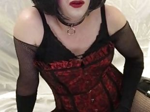 transvestit, anal, legetøj, hardcore, undertøj, webcam, dildo, røv-butt, solo