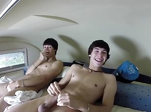 onani, teenager, bøsse, spiller, webcam, tjekkisk, tvillinger