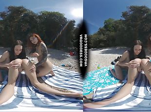 3 Babes On Nude European Beach Mini Lesbian Outdoor Vacation Orgy M...
