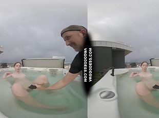 Behind The Scenes Filming Pretty Lika Rooftop Jacuzzi Dildo Masturb...