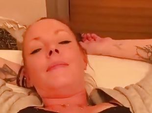 Close up video in POV with a tattooed chick being fingered