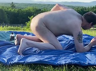 First outdoor sex toy game with 9 x 2 inch dildo