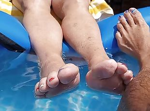 Showing off our feet and pedicures when theyre wet