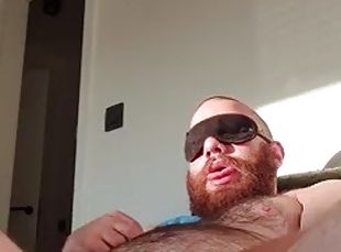 Horny chubby bear cub enjoying a nice bate in the sun