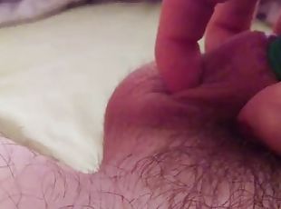 Wanking my banded cock with elastrator bands on