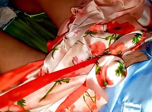 Floral silk satin scarf 2