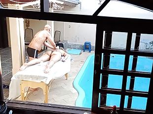 She went for a massage by the pool and ended up getting a handjob a...