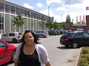 Chubby german girl picked up on Street for Fuck casting