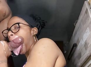 Horny black MILF sucks long dick smutty sex movie