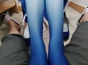 Chinese Cosplay Footjob