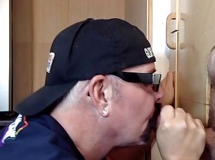 Gloryhole passive amateur DILF gets fucked after a blowjob