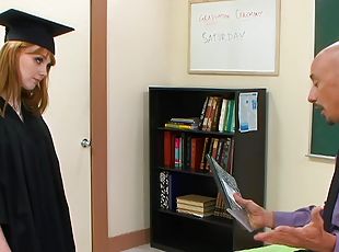 College girl fucks with her professor one more time before graduation