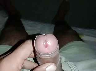 My cum shot at night