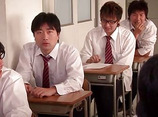 japanese students dicking fat ass milf teacher in classroom