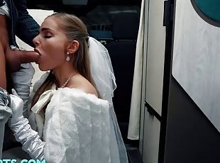 SHOCK CONTENT Sexy bride fucks random van driver on marriage day