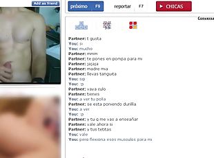 Playing with a fit spanish guy on chatroulette