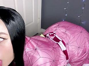 ASMR - Cute Babe Nezuko Plays & Sucks Your Cock - DemonSlayer - Kim...