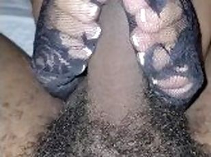 amateur, maduro, negra-ebony, polla-enorme, pies, con-los-pies, polla