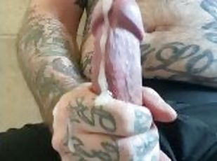 masturbācija-masturbation, amatieris, spermasizšāviens, milzīgs-dzimumloceklis, sperma, solo, realitāte, tetovējums, penis