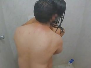 mandi, amateur, perempuan-jelita, urut, orang-mexico, kasar