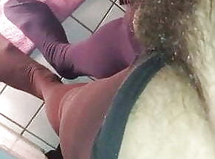 Pantyhose action close up