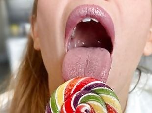 ASMR  Play with lollipop and chewing gum  mouth sounds and magic to...