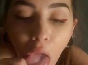 orgasme, amatør, babes, blowjob, cumshot, par, pov, cum, vakker