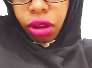 Ebony latina in black hoodie and pink lips waits for your hot sperm...