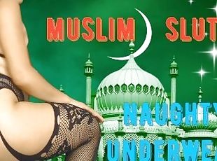 Naughty big ass muslim girl in stockings and thong panties dancing ...