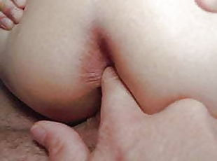 hundestilling, orgasme, fisse-pussy, udløsning, milf, creampie, fingering, dobbelt, smæk, penetrering