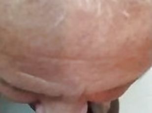 lick and fingering pussy and clean here with a lemon squirt then in a bathroom