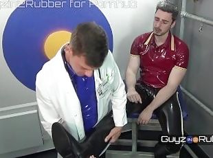 Rubber Fetish Doc wins over his patient. Jerking,fucking,milking,co...