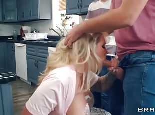 Blonde Housewife Allows Her Stepson To Suck Her - Huge Boobs, Xande...