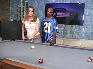 Katie Thomas Gets Interracial Hardcore Sex On The Pool Table