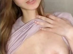 without makeup spits on her beautiful tits