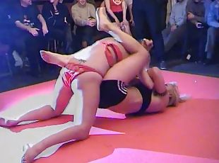 Blonde in wrestling match 7