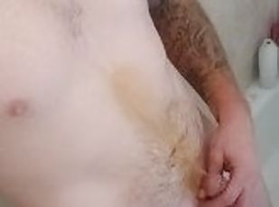 banhos, amador, gay, penetração-de-braço, pov, fetiche, chuveiro, sozinho, musculado, tatuagem