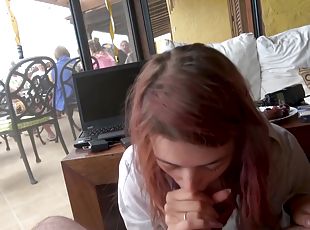 utomhus, party, cumshot, gigantisk-kuk, deepthroat, pov, ansiktssprut, brunett, tatuering