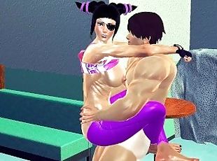 Street fighter Juri Han deepthroat and Standing fucks hentai