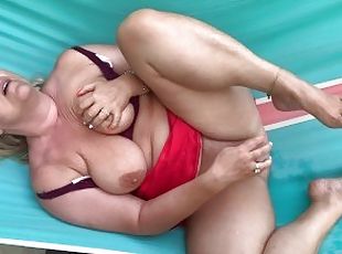 Horny Wife Lena Massive SQUIRTING ORGASMS on Hammock - REAL Public Dildo Masturbation