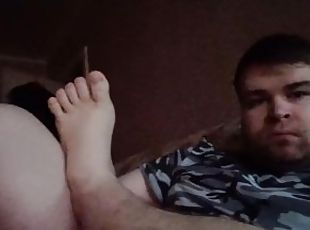 masturbation, pieds, fétiche, branlette-avec-les-pieds