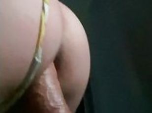 feit, pussy, amatør, anal, leke, bbw, dildo, alene, hvit, stringtruse