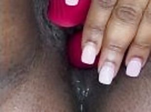 poilue, masturbation, amateur, ébène, jouet, point-de-vue, webcam, solo