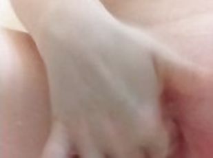 I'm playing with my pussy after shower - wet shaved pussy close-up ...