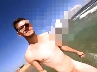 nudist, public, amatori, plaja, solo